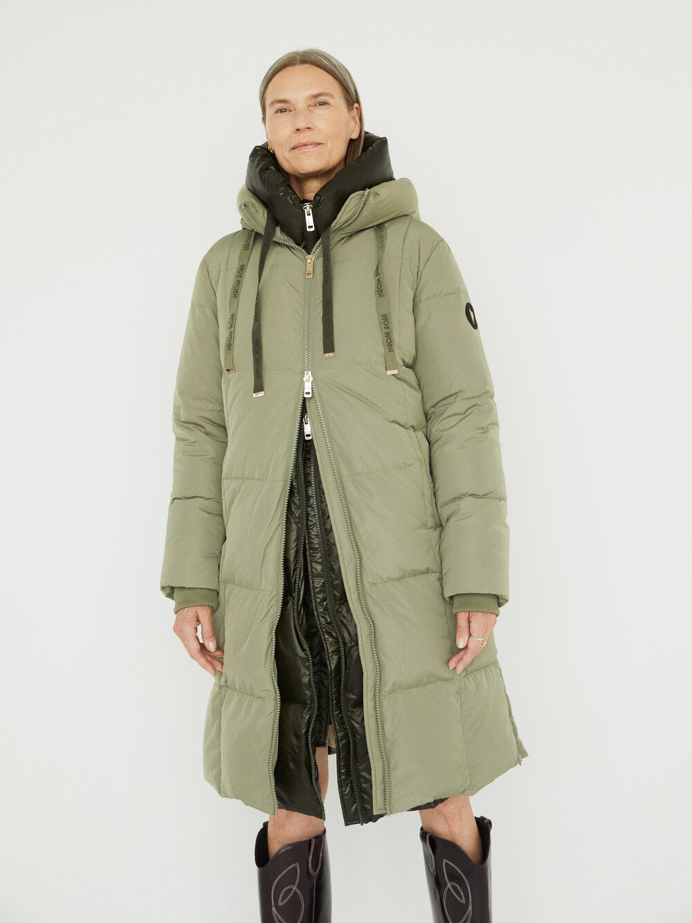 Nova Square dunfrakke - lys grøn